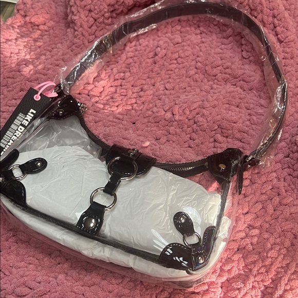Clear and Black Women's Shoulder Bag - Picture 3 of 5